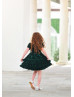 Emerald Velvet Twirl Flower Girl Dress